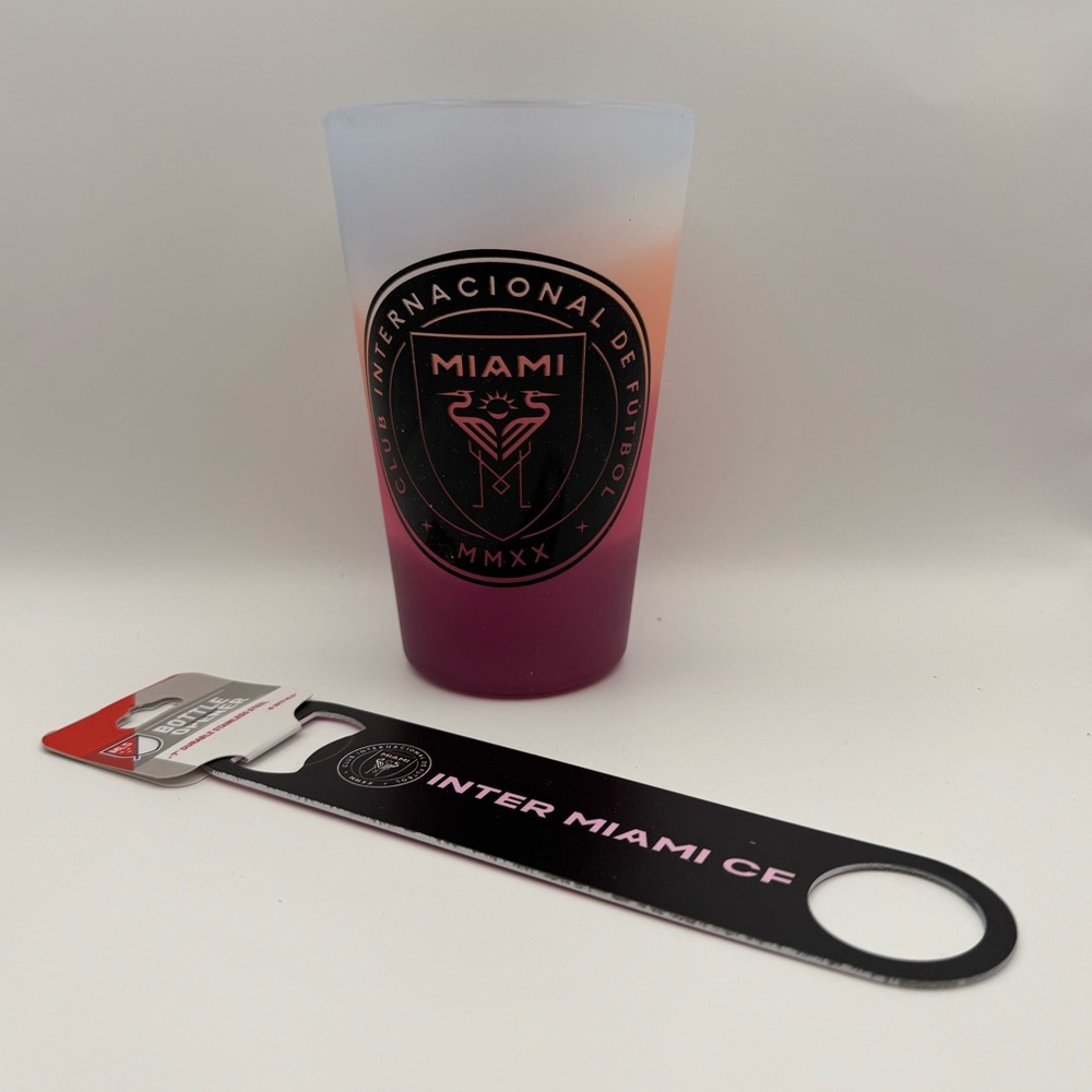 Inter Miami CF Silicone Pint Glass and Bottle Opener